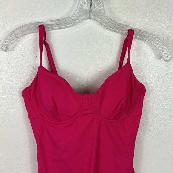 Andie One Piece Swimsuit Women's M NEHI Pink Bermuda Demi Underwire NWT 7746 - Picture 6 of 16